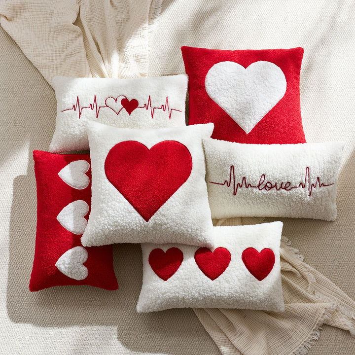 Sherpa Heart Bouclé Texture Decorative Throw Pillow Cover