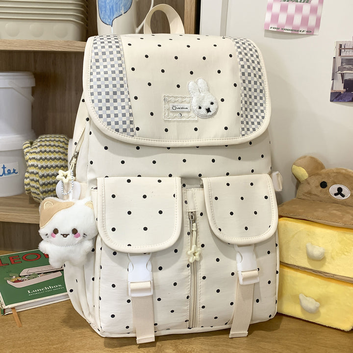 Cute Illustrated Polka Dot Backpack Kalsten