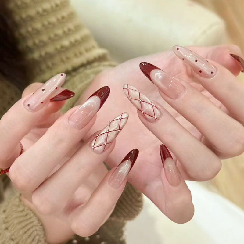 Decorative Gradient Stiletto Press-On Nails