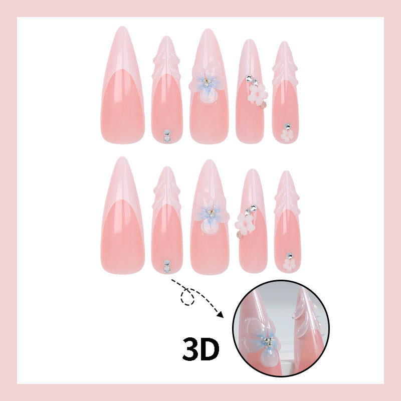 Artificial nail set with elegant tips and floral accents Kalsten