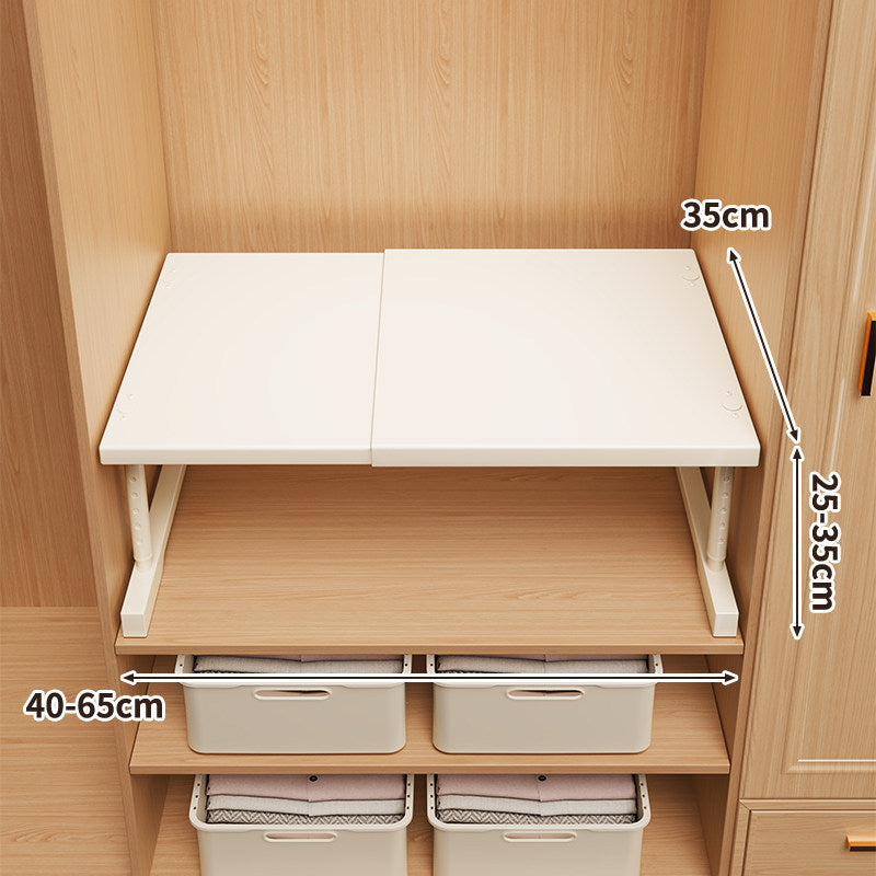 Adjustable Telescopic Closet Shelf Riser with Foldable Top