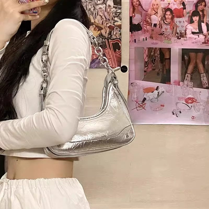 Chic Metallic Shoulder Bag Kalsten