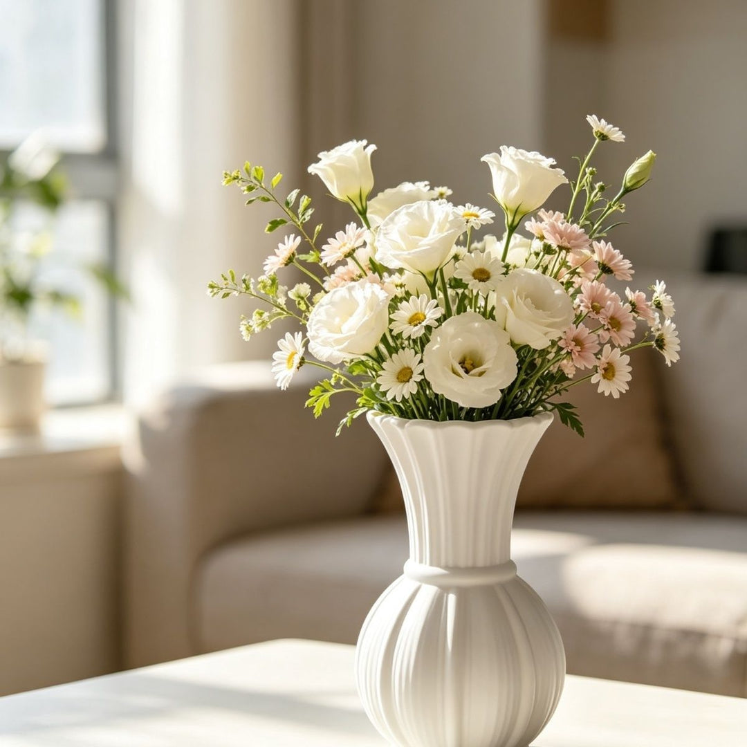 Elegant Ribbed Flower Vase Kalsten