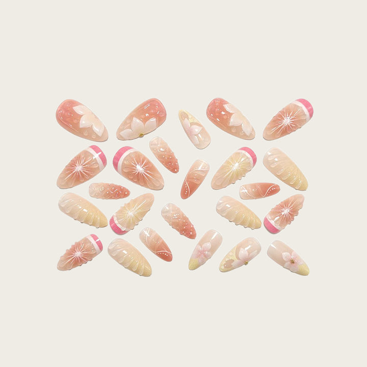 Artificial nails in spring floral and fruit design Kalsten