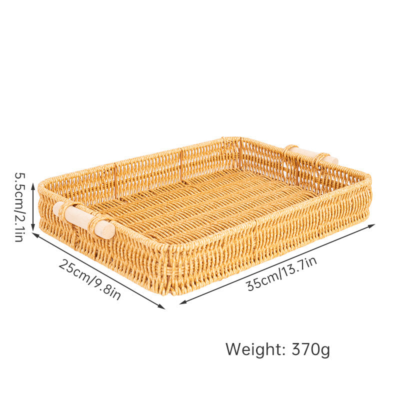 Handwoven Rectangular Serving Tray Kalsten