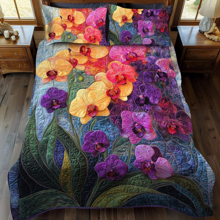 Quilted Ocean Wave Microfiber Comforter Set With Matching Shams And Plush Hypoallergenic Fill