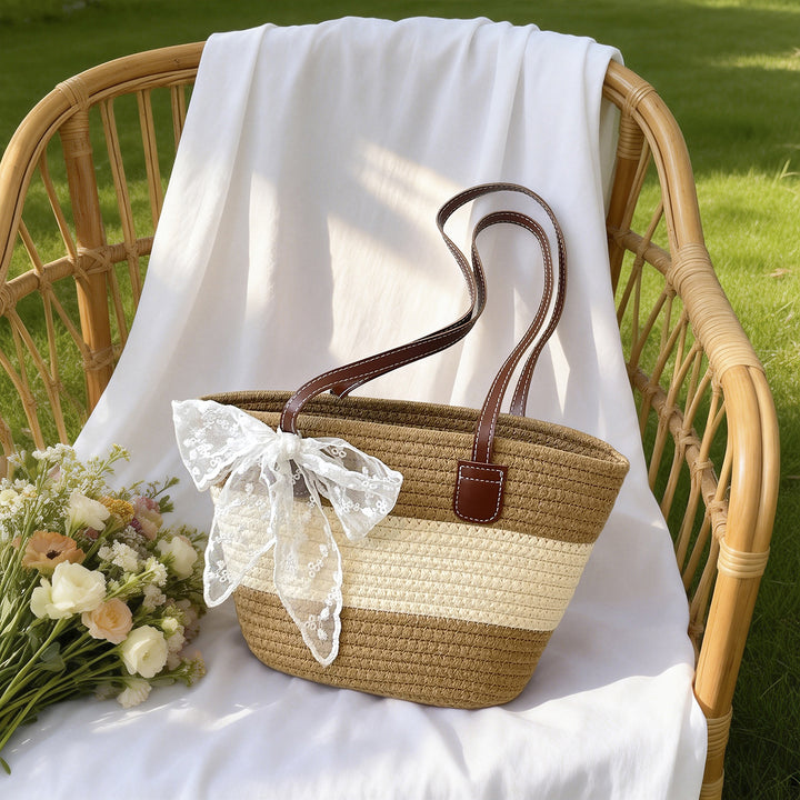 Elegant Summer Straw Tote