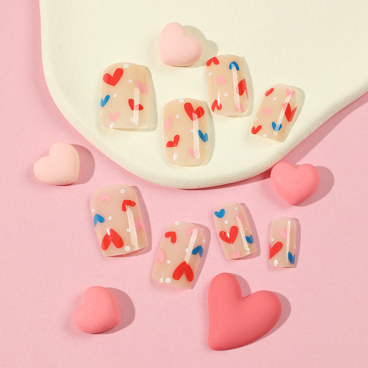 Artificial Nail Art with Heart Designs Kalsten