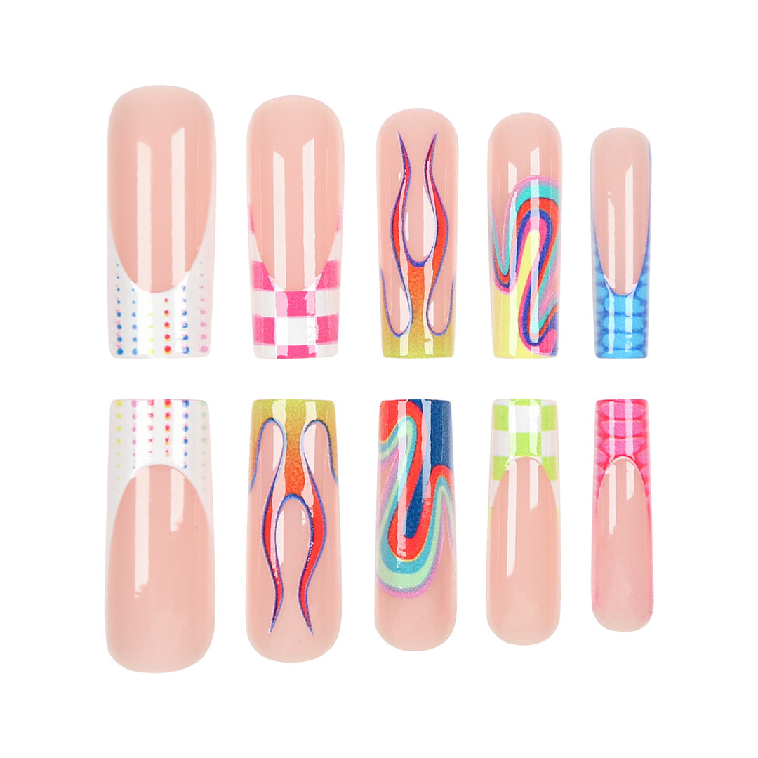 Artistic Long Press-On Nail Set Kalsten
