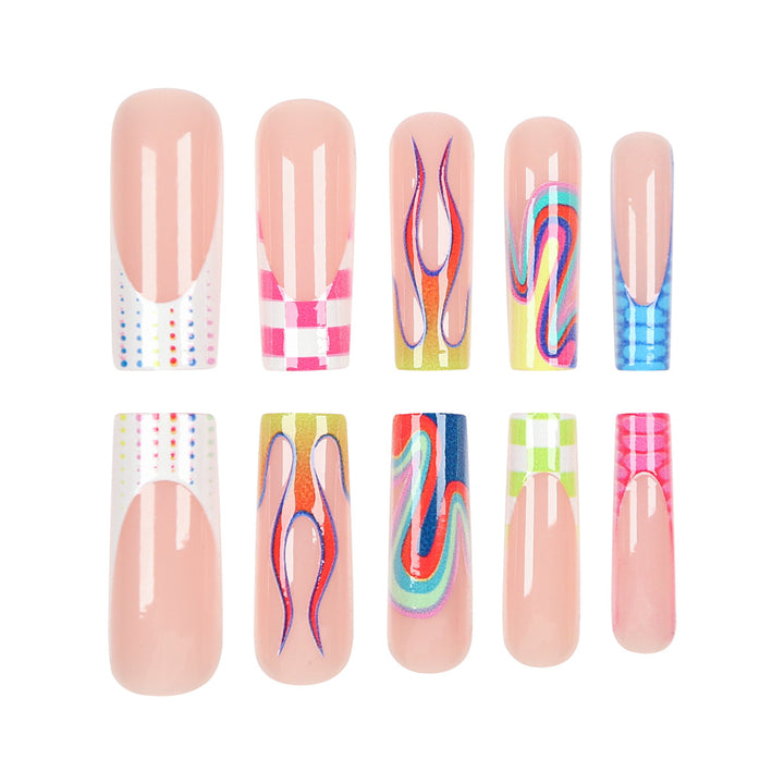 Artistic Long Press-On Nail Set Kalsten