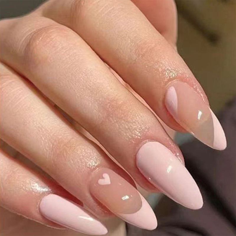 Artful Stiletto artificial nails with heart design Kalsten