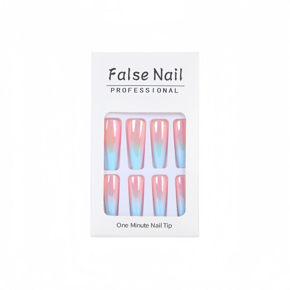 Artificial nails in modern glitter gradient design Kalsten