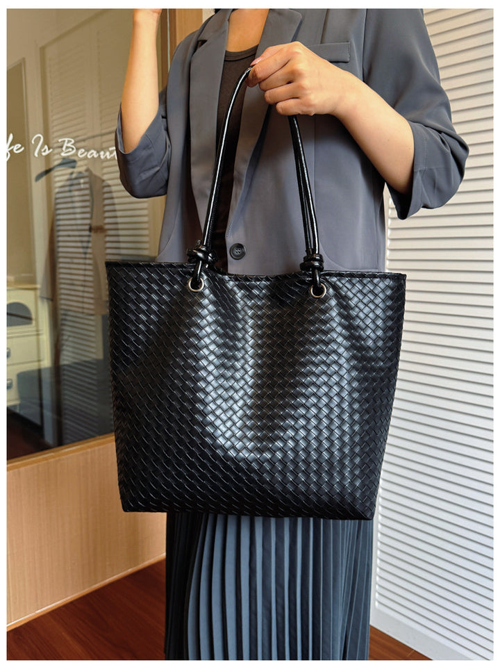 Woven Leather Tote Bag