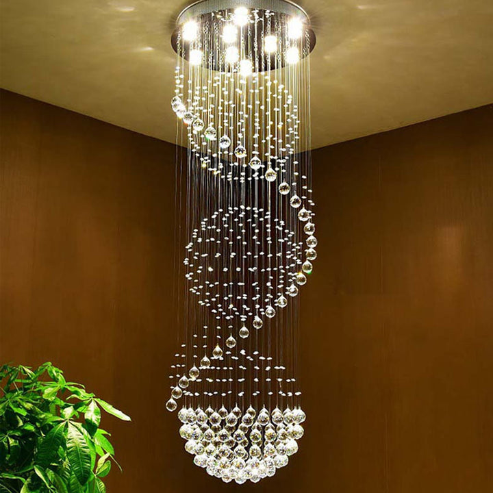 Spiral Crystal Pendant Light Fixture