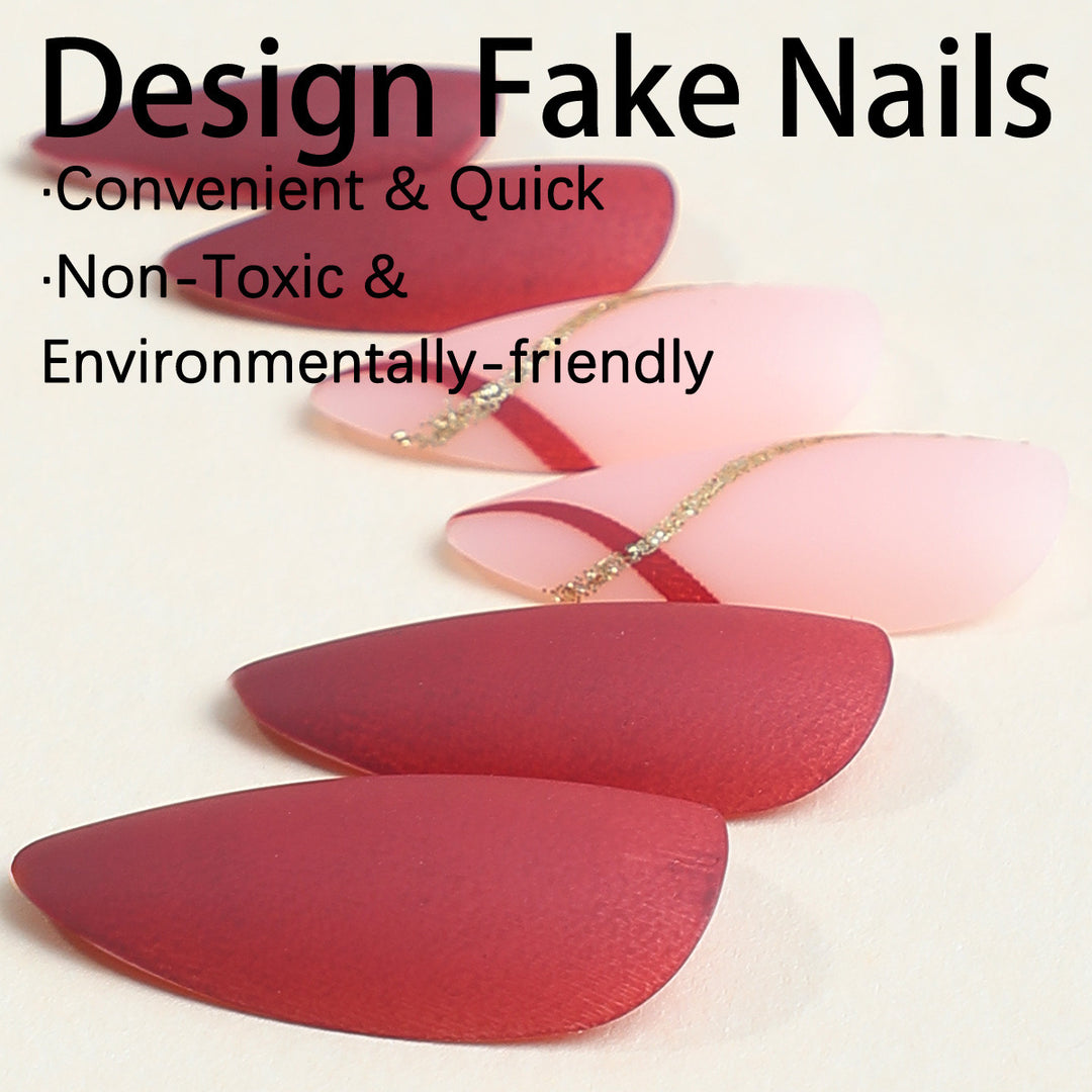Elegant artificial nail set with matte finish and glamorous accents Kalsten