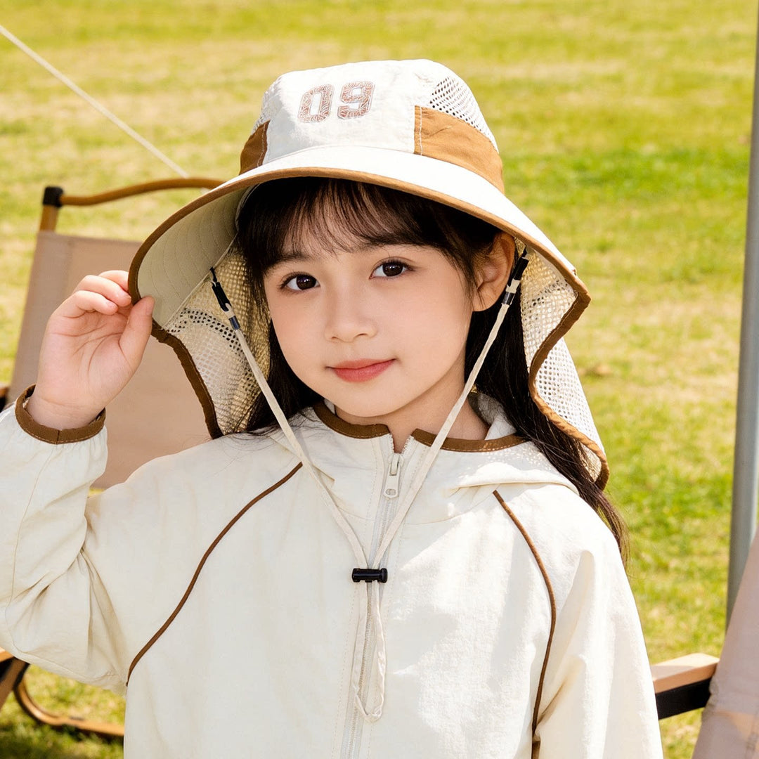 Kids' sun hat with breathable mesh neck protection and adjustable chin strap Kalsten