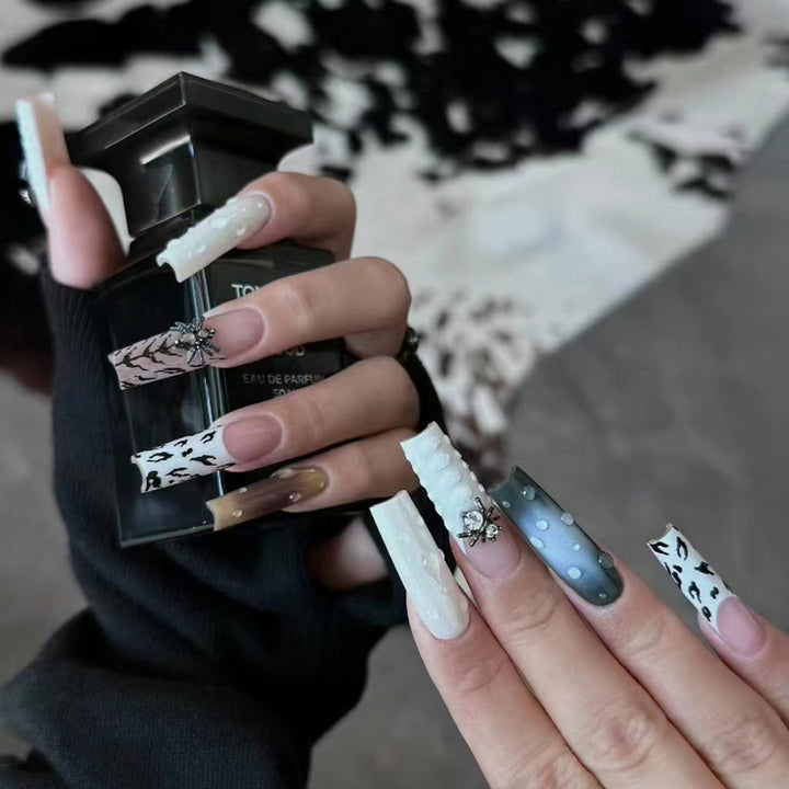 Artistic Long Stiletto Press-On Nail Set with Unique Patterns Kalsten