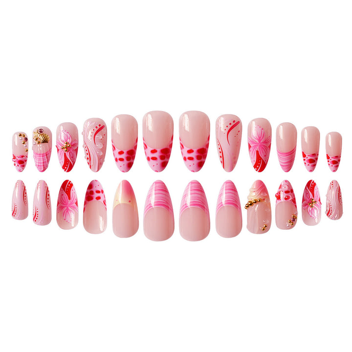 Elegant 3D Floral Press-On Nail Design Kalsten