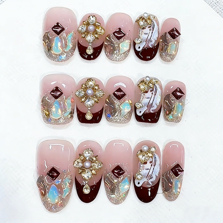 Luxury Artistic Press-On Nail Set Kalsten
