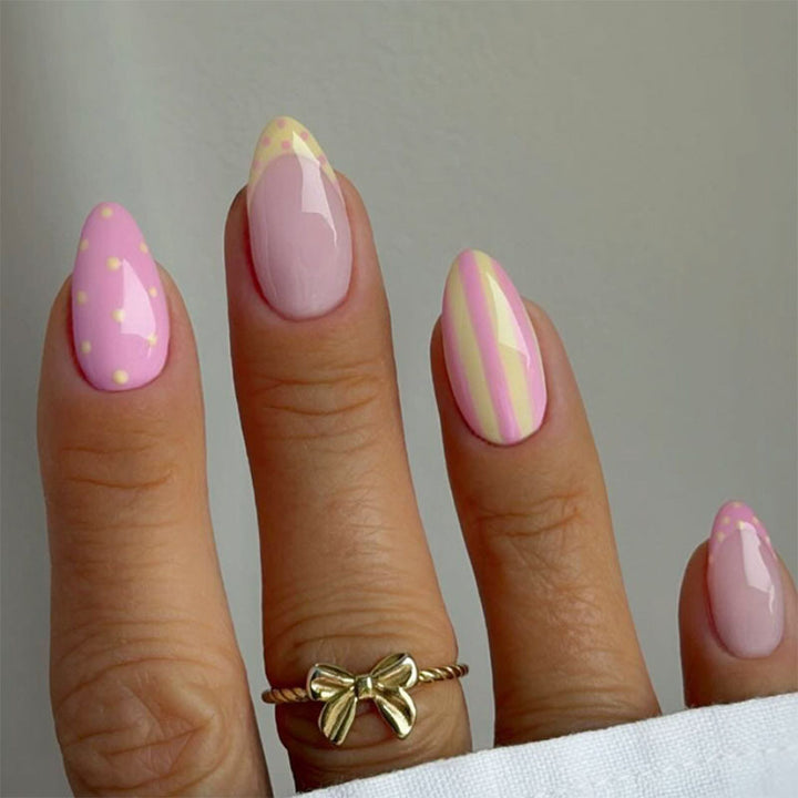 Artistic Star and Polka Dot Press-On Nails