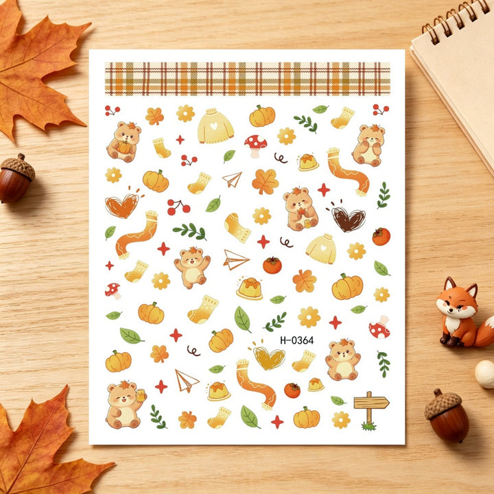 Autumn-Themed Nail Art Stickers