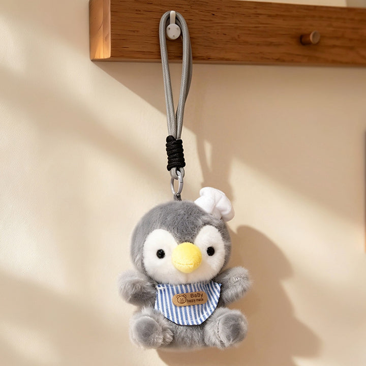 Plush Calico Cat Strawberry Mini Bag Charm Keychain with Soft Rope Loop & Metal Clip Kalsten