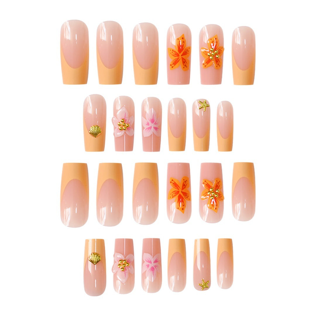 Artistic Floral Luxury Press-On Nails Kalsten