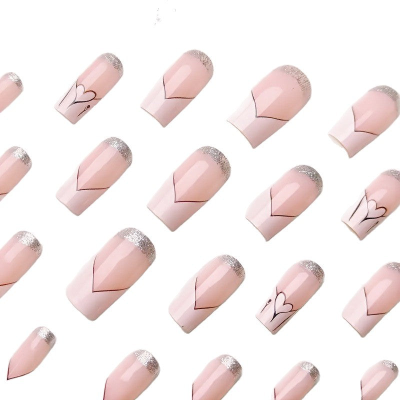 Elegant Heart Design Nail Art