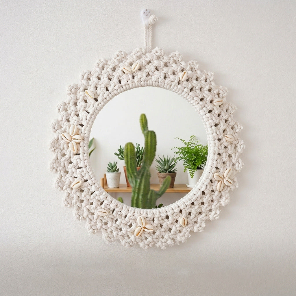 Decorative Macrame Star-Shaped Wall Mirror Kalsten