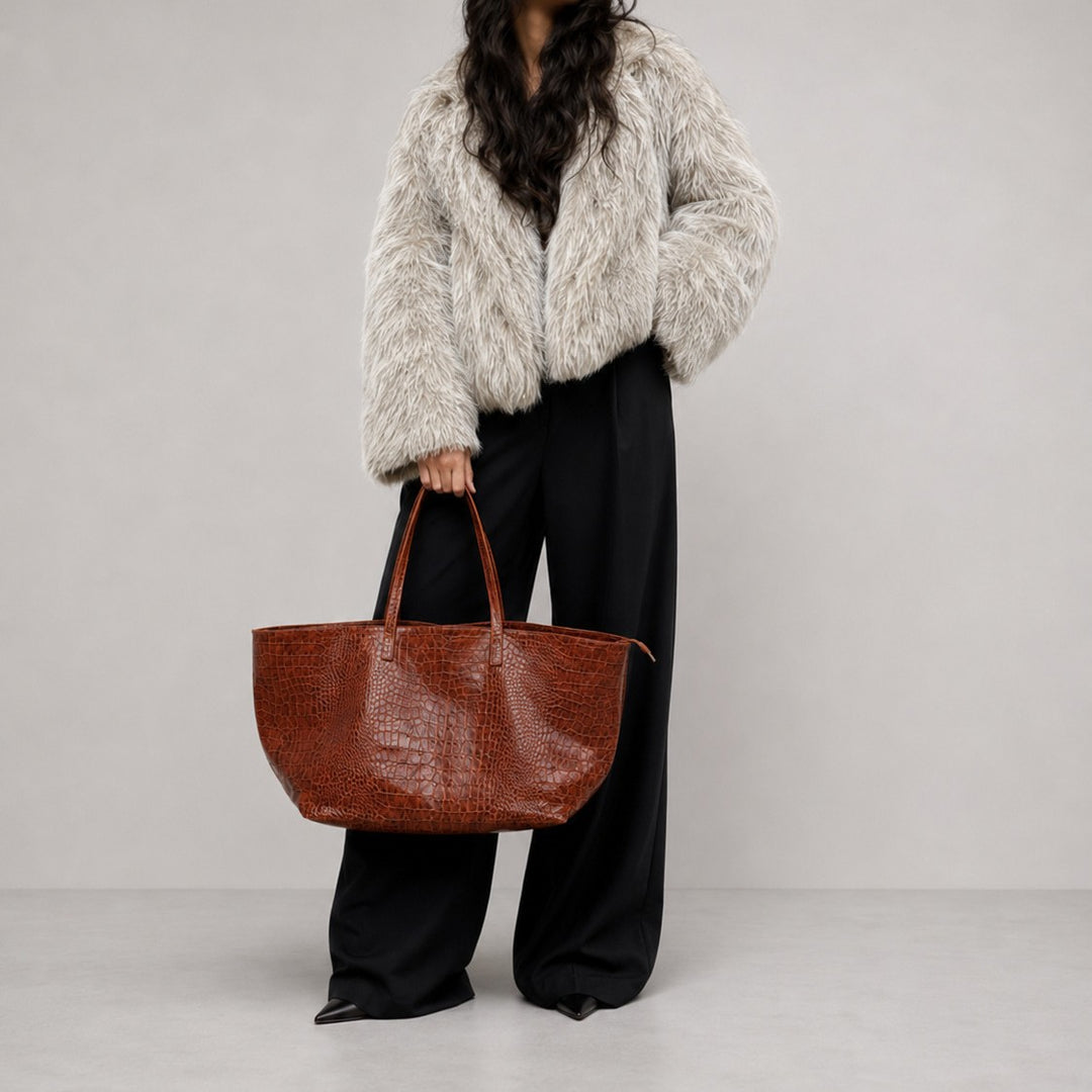 Crocodile Texture Large Tote Bag