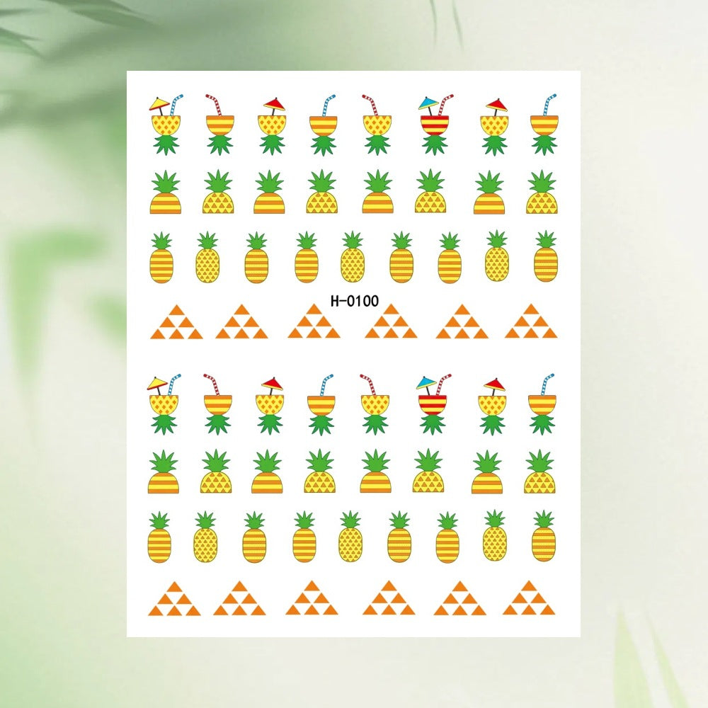 Tropical Fruit-Themed Nail Art Sticker Set