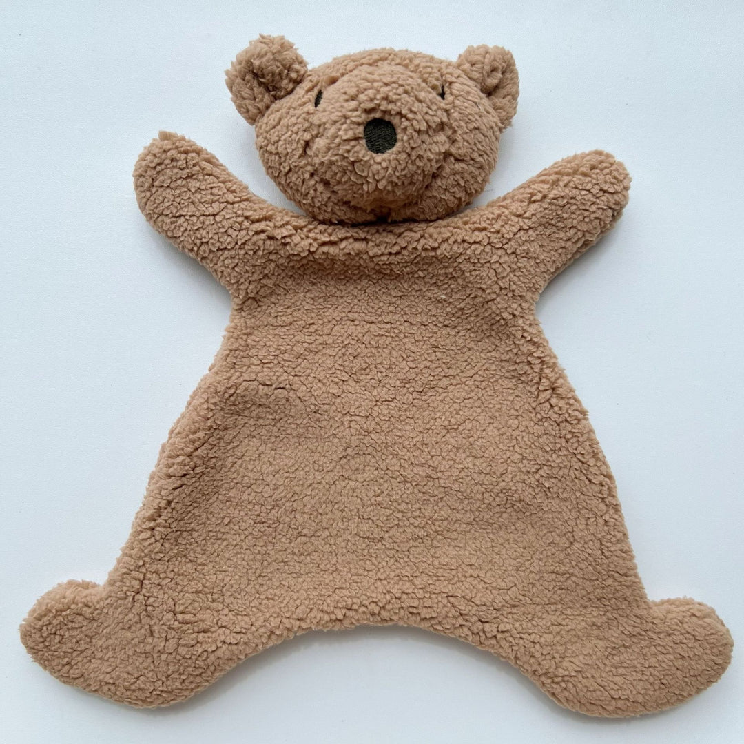 Handmade Organic Cotton Long-Leg Bunny Plush with Embroidered Overalls