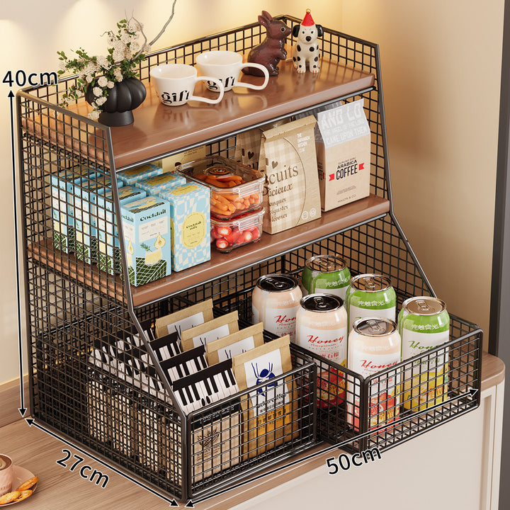 Rustic Two-Tier Storage Shelf Kalsten
