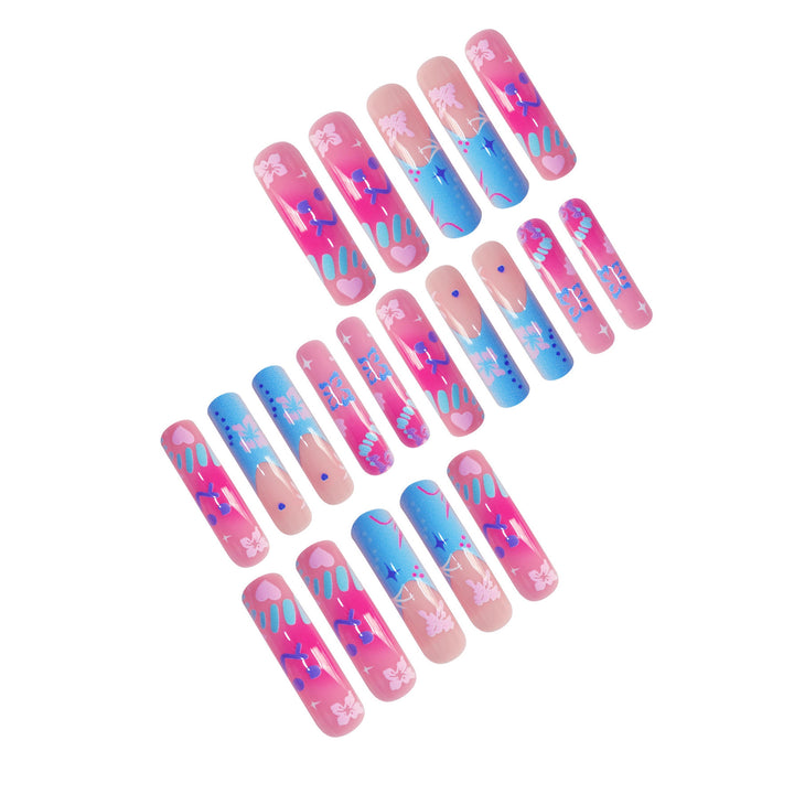 Artistic Press-On Nail Extensions With Floral Designs Kalsten