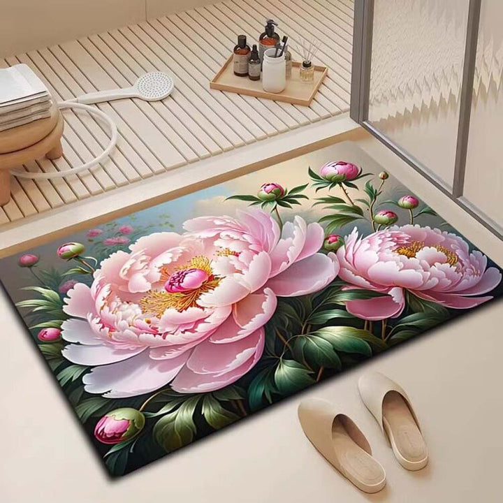 Floral Design Bath Mat