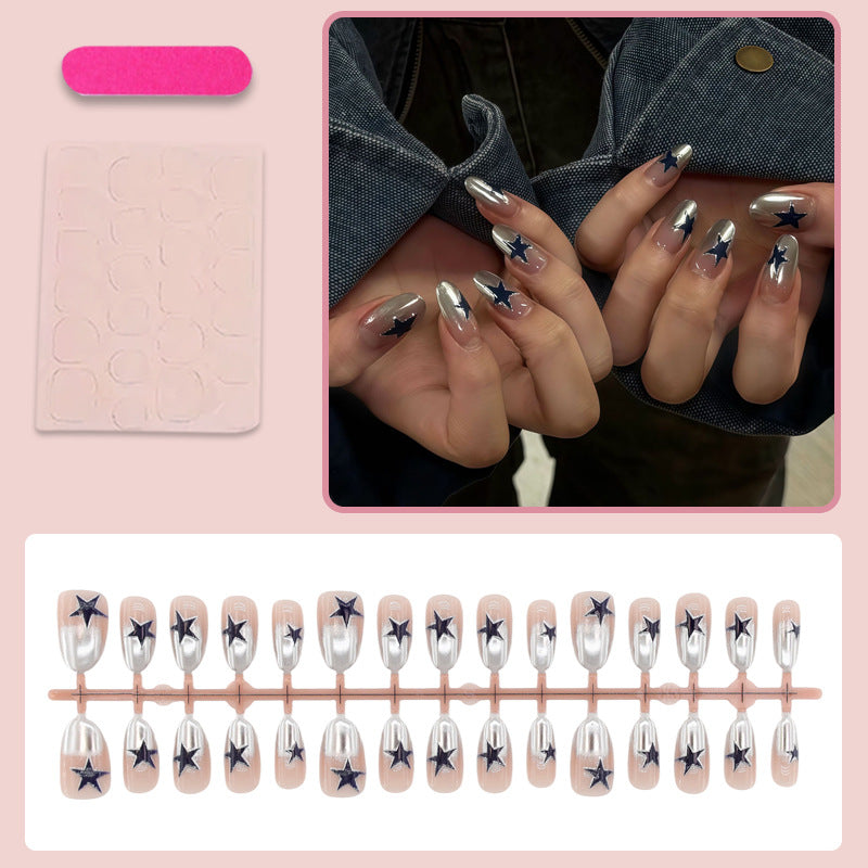 Art nail set with stylish star motifs Kalsten