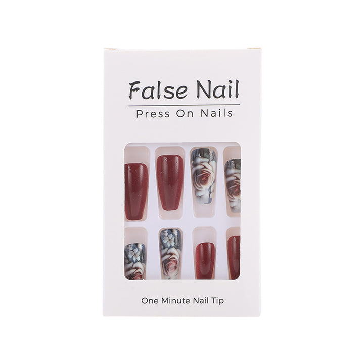 Artificial nails with romantic rose pattern Kalsten
