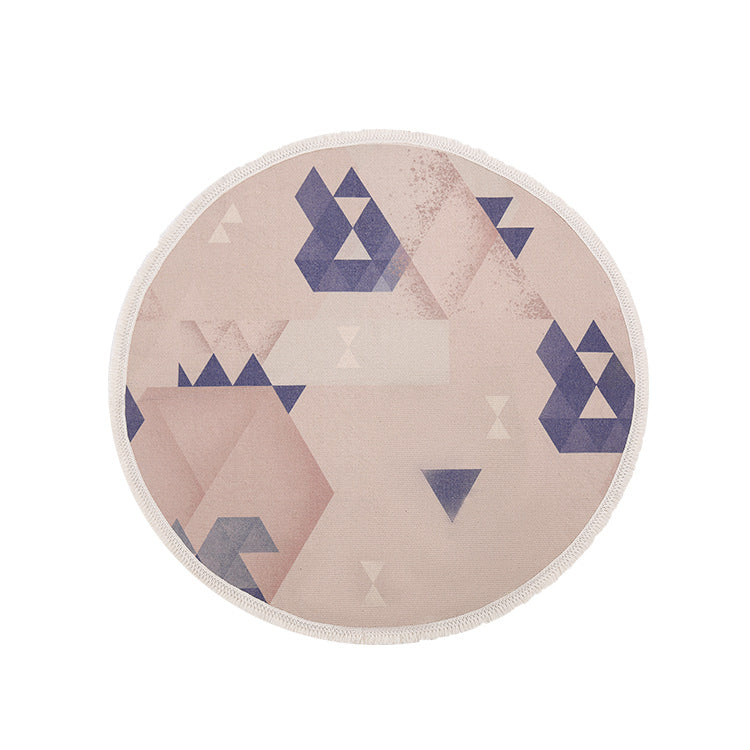 Round Decorative Living Room Carpet with Modern Geometric Pattern Kalsten