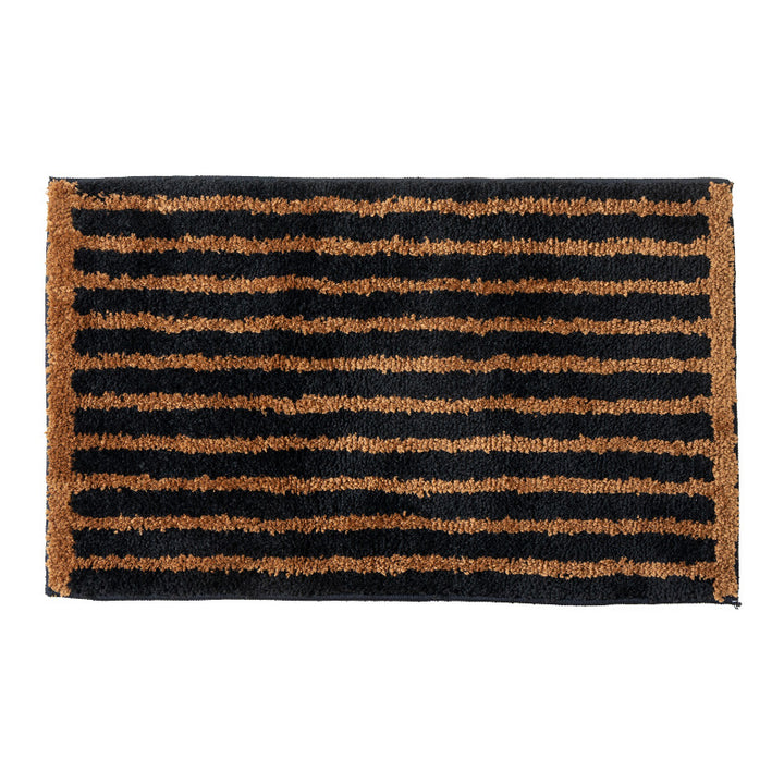 fluffy bath and floor mat made of cotton tufting with retro check pattern