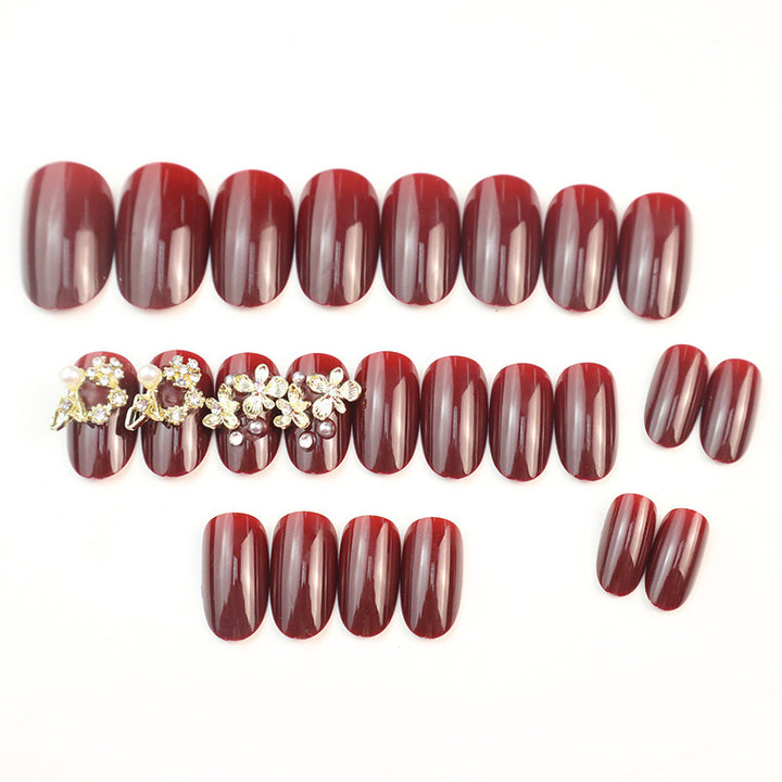Elegant Floral Embellished Press-On Nails