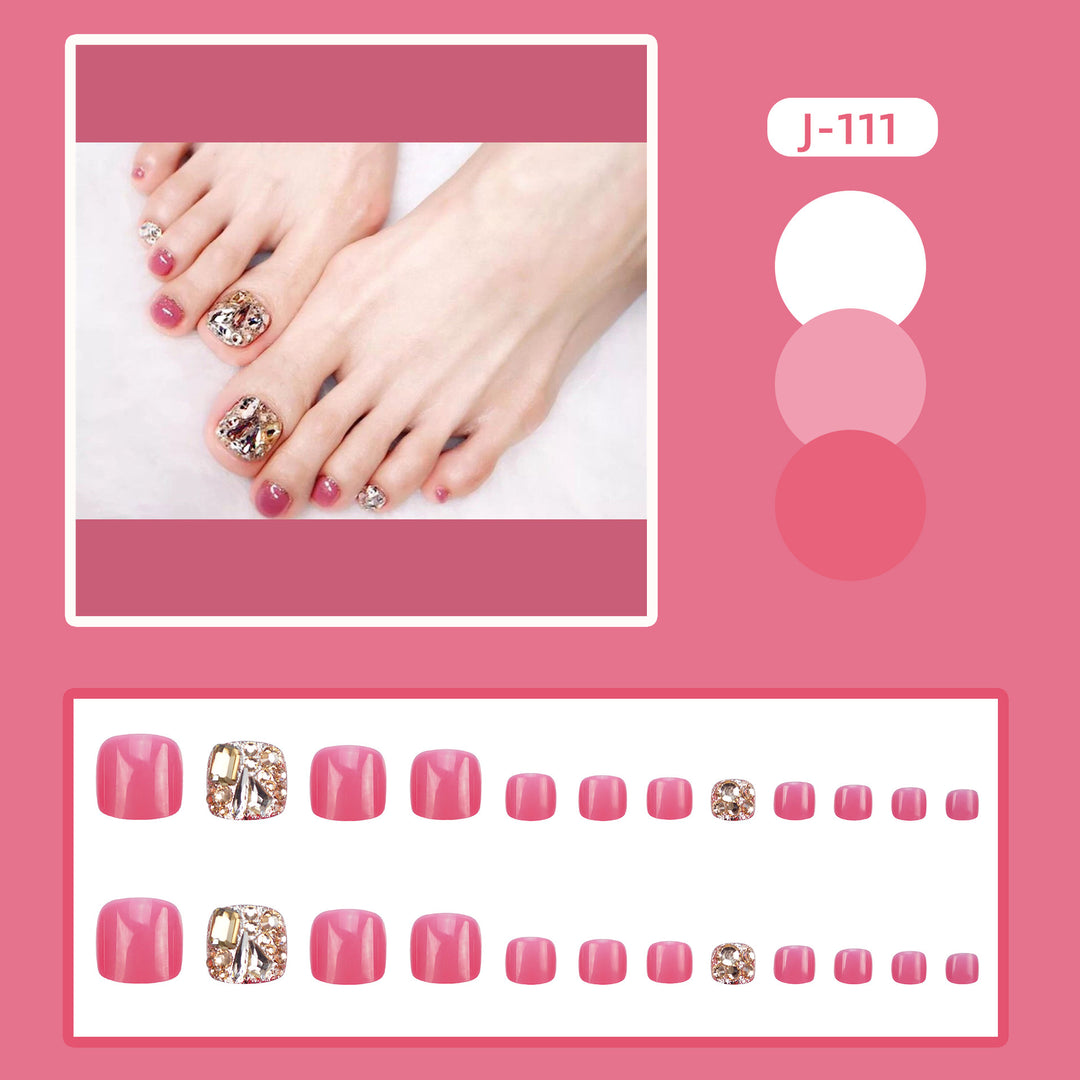 Decorative Press-On Toenails Art Set