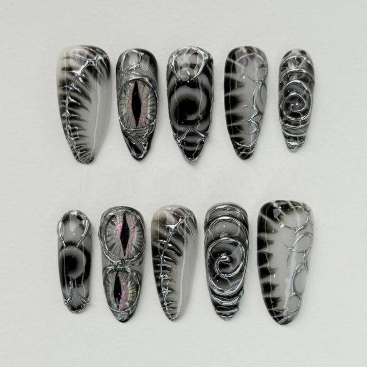 Artistic Gothic Press-On Nail Set