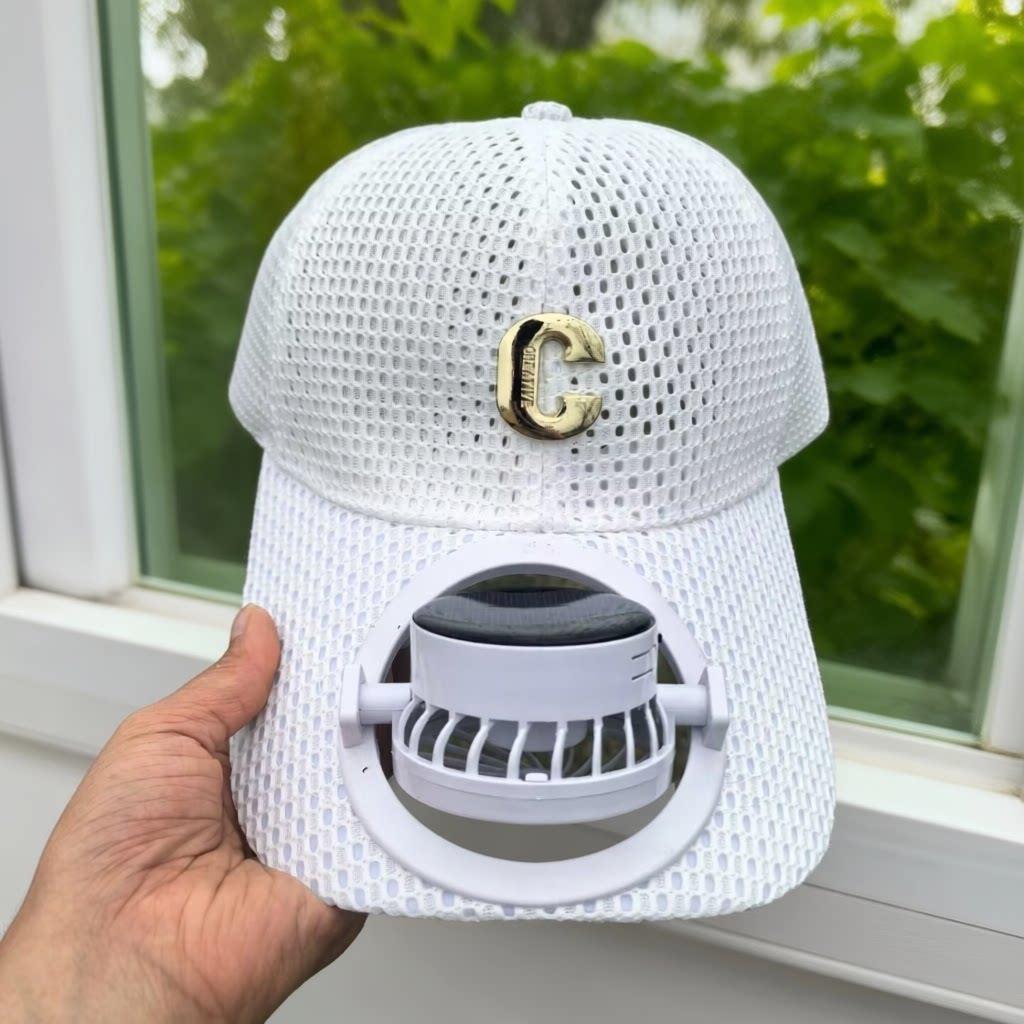 Breathable baseball cap with rechargeable fan in the visor and mesh insert Kalsten
