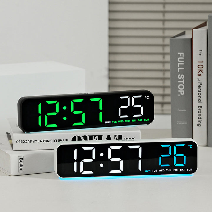 Digital LED alarm clock with temperature and day of the week digits Kalsten