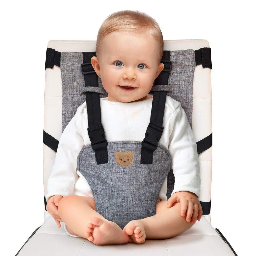 Portable Padded High Chair Booster Seat Cover with Five-Point Safety Straps