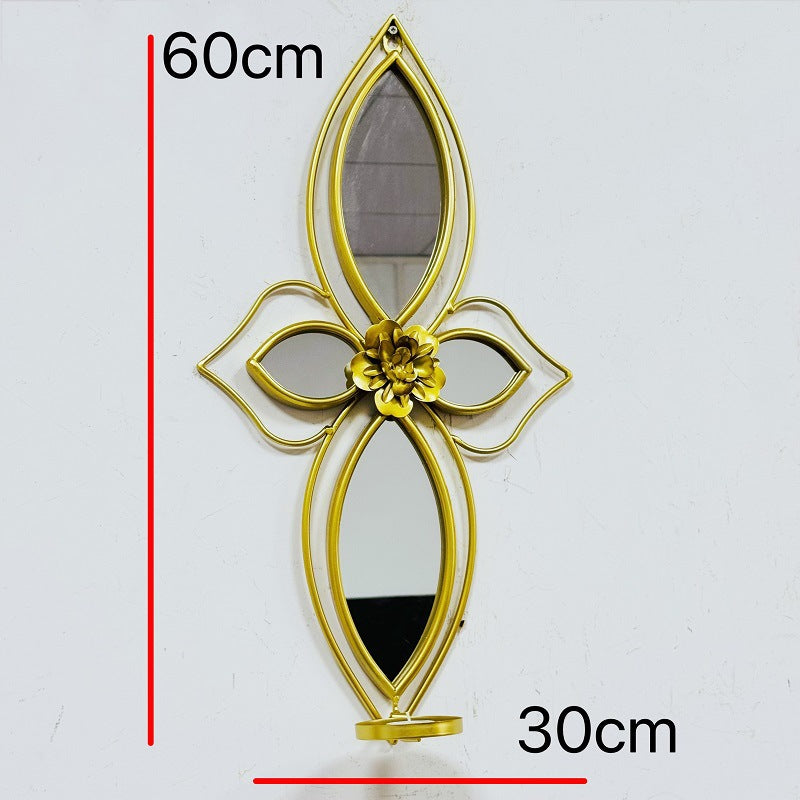 Elegant Floral Wall Mirror with Decorative Metal Design Kalsten