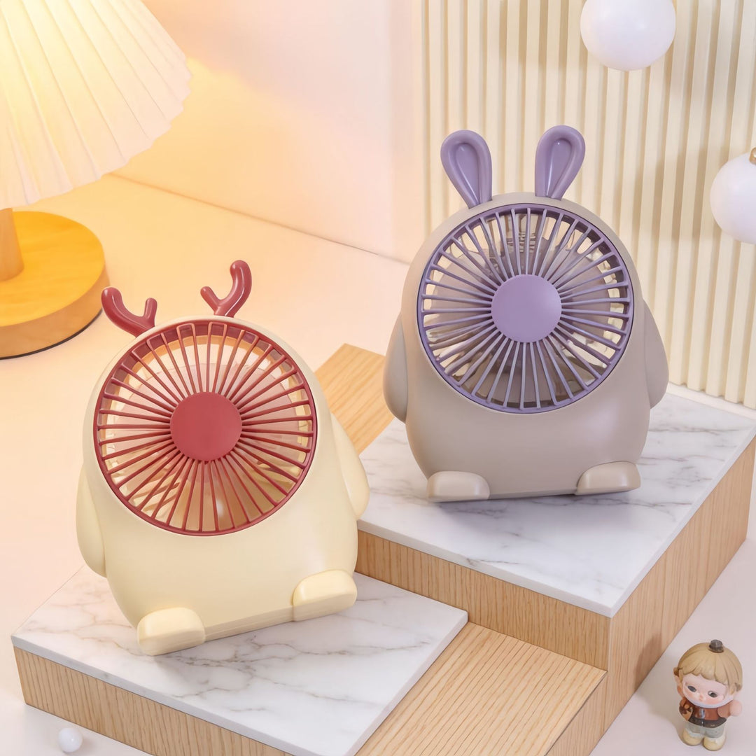 Ladies portable hand fan with playful moose design Kalsten