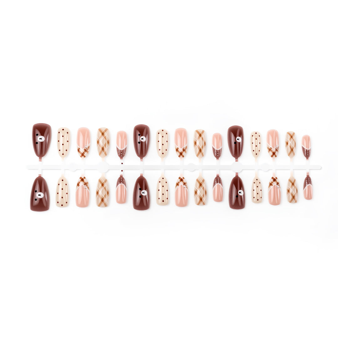 Artistic Press-On Nail Art Set with Decorative Patterns Kalsten
