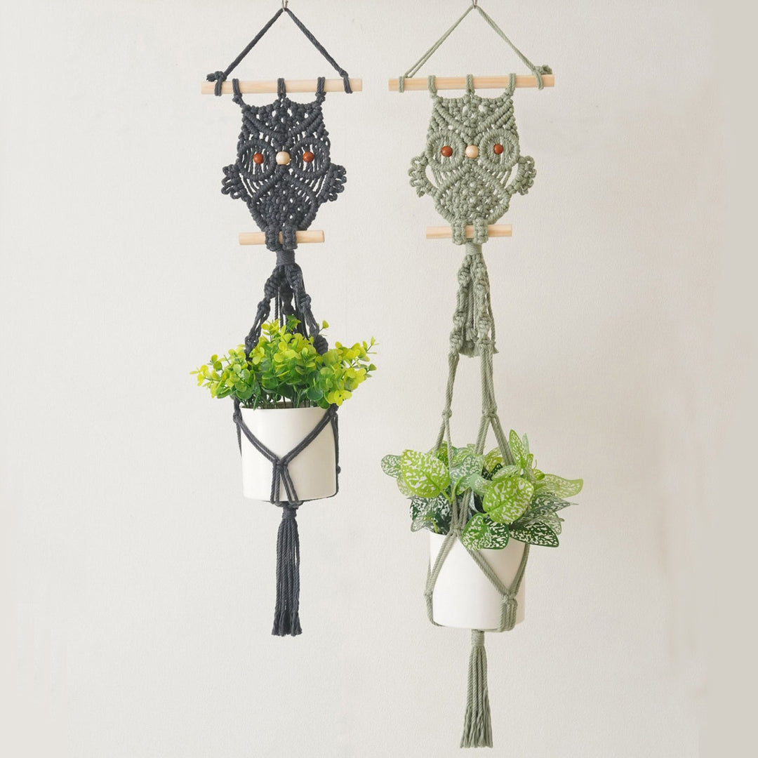 Decorative Macrame Owl Planter Kalsten
