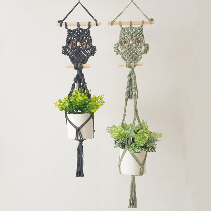 Decorative Macrame Owl Planter Kalsten